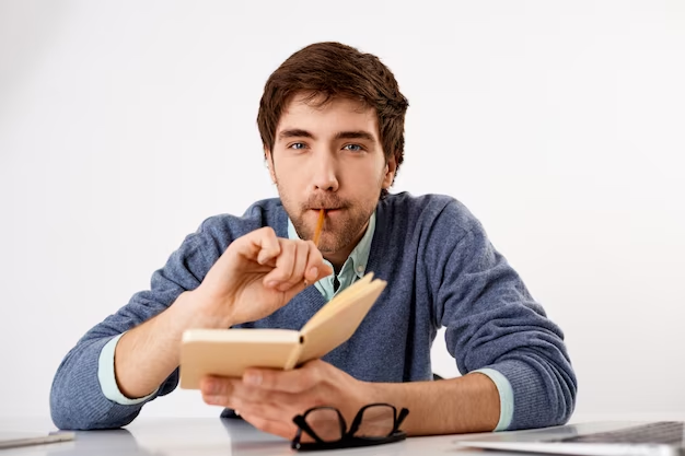 Man with pen and notepad